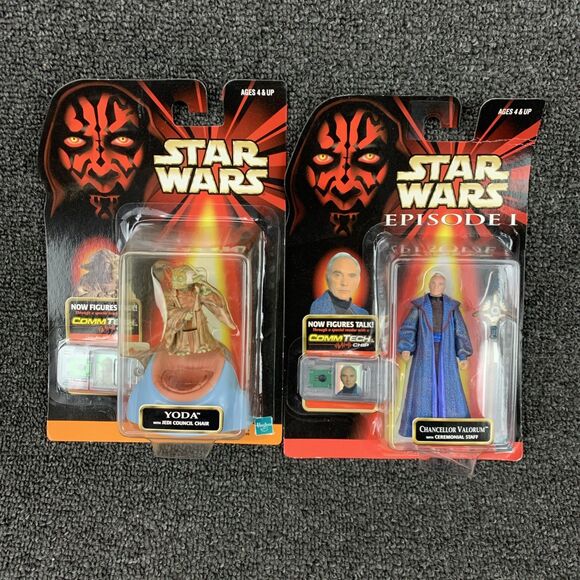 Hasbro Other - 1998 Hasbro Star Wars Yoda Jedi Council Chair & Chancellor Valorum CommTech Chip